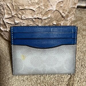 COACH Blue and Gray Card Holder